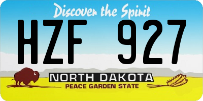 ND license plate HZF927