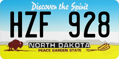 ND license plate HZF928