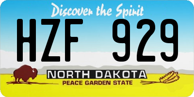 ND license plate HZF929