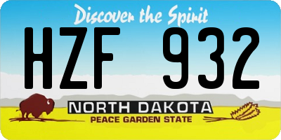 ND license plate HZF932
