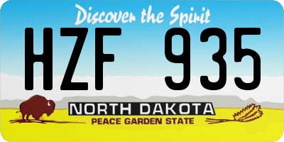 ND license plate HZF935
