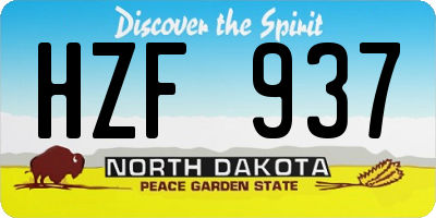 ND license plate HZF937