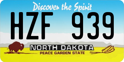 ND license plate HZF939