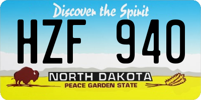 ND license plate HZF940