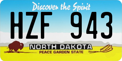ND license plate HZF943