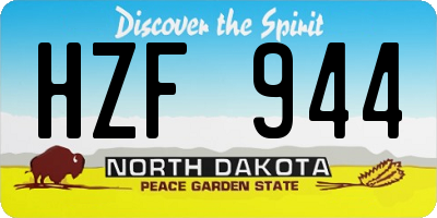 ND license plate HZF944