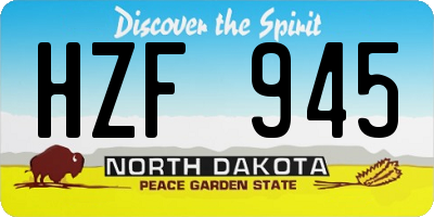 ND license plate HZF945