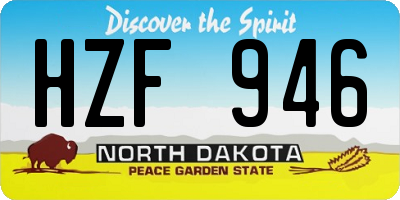 ND license plate HZF946