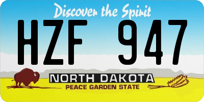 ND license plate HZF947