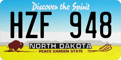 ND license plate HZF948