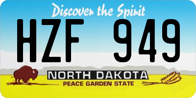 ND license plate HZF949