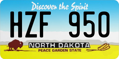 ND license plate HZF950