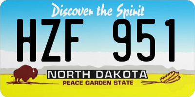 ND license plate HZF951