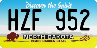 ND license plate HZF952