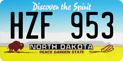 ND license plate HZF953