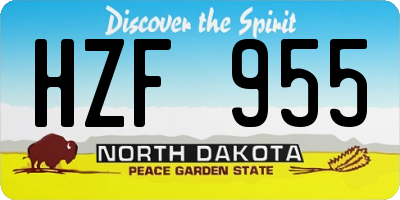 ND license plate HZF955