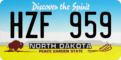 ND license plate HZF959