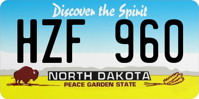 ND license plate HZF960