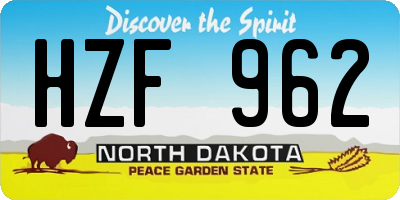ND license plate HZF962