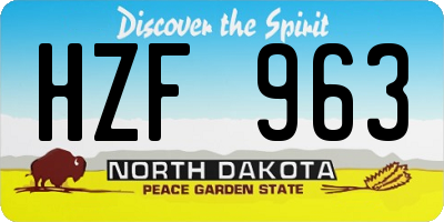 ND license plate HZF963