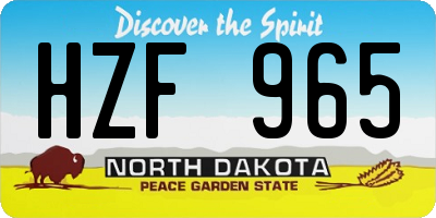 ND license plate HZF965