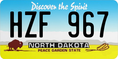 ND license plate HZF967