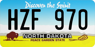 ND license plate HZF970