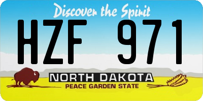 ND license plate HZF971