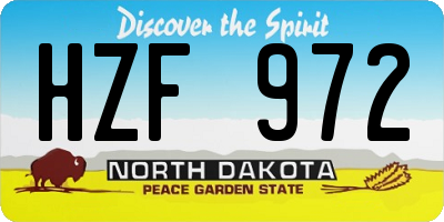 ND license plate HZF972