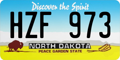 ND license plate HZF973