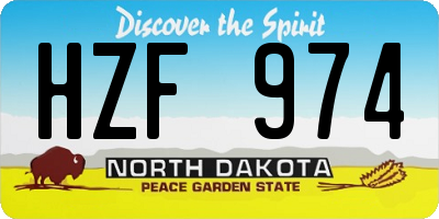 ND license plate HZF974