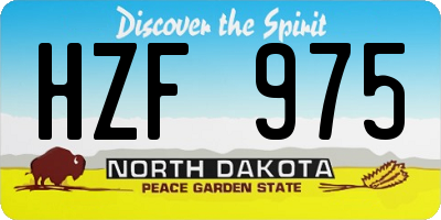 ND license plate HZF975
