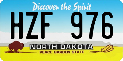ND license plate HZF976