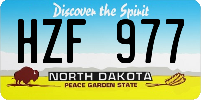 ND license plate HZF977