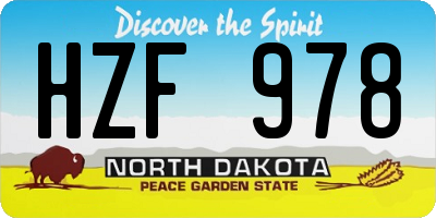 ND license plate HZF978