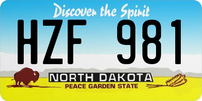 ND license plate HZF981