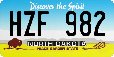 ND license plate HZF982