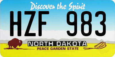 ND license plate HZF983