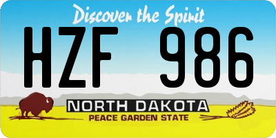 ND license plate HZF986