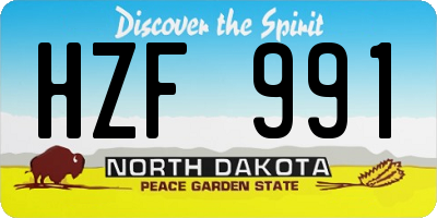 ND license plate HZF991
