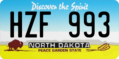 ND license plate HZF993