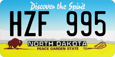 ND license plate HZF995