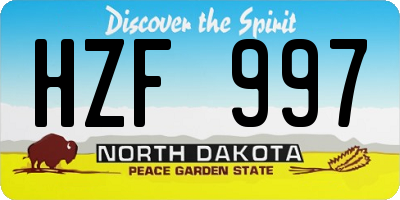 ND license plate HZF997