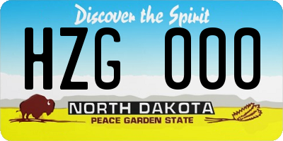 ND license plate HZG000