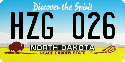 ND license plate HZG026