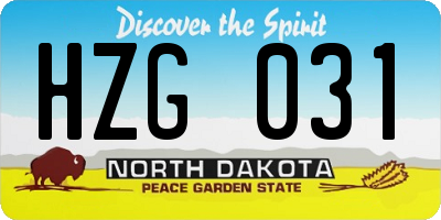 ND license plate HZG031