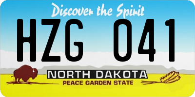 ND license plate HZG041
