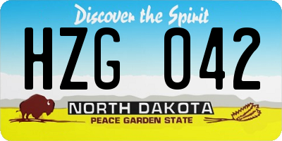 ND license plate HZG042