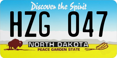 ND license plate HZG047