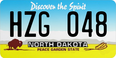 ND license plate HZG048